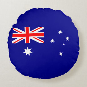 Patriotic Australian Flag Round Pillow