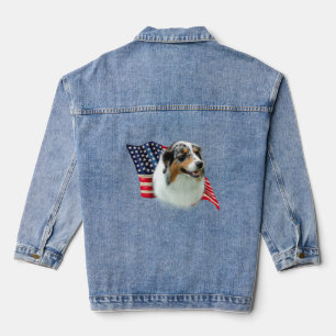 Patriotic Australian Shepherd Denim Jacket