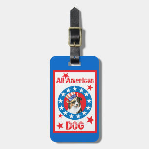 Patriotic Australian Shepherd Luggage Tag