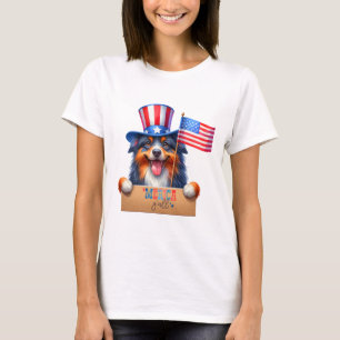 Patriotic Australian Shepherd 'Merica Y'all T-Shirt