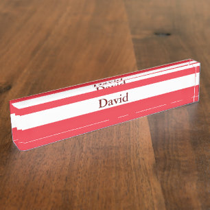 Patriotic Austrian Flag Desk Name Plate