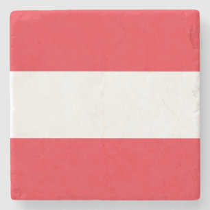 Patriotic Austrian Flag Stone Coaster