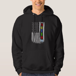 Patriotic Autism Awareness American Flag 4th Of Ju Hoodie