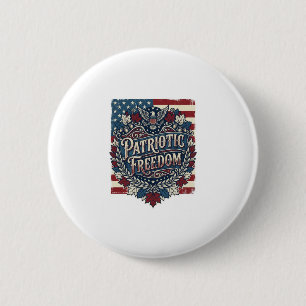 Patriotic Autumn Leaves Vector Graphic Tee 2 Inch Round Button