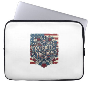 Patriotic Autumn Leaves Vector Graphic Tee Laptop Sleeve