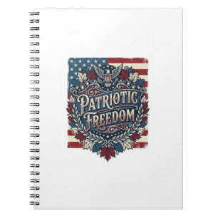 Patriotic Autumn Leaves Vector Graphic Tee Notebook
