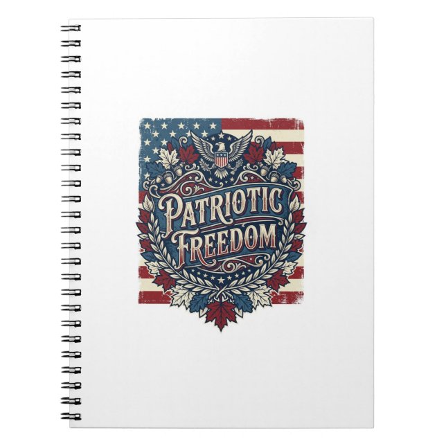 Patriotic Autumn Leaves Vector Graphic Tee Notebook (Front)