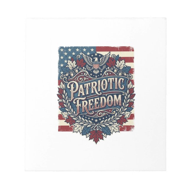 Patriotic Autumn Leaves Vector Graphic Tee Notepad (Front)