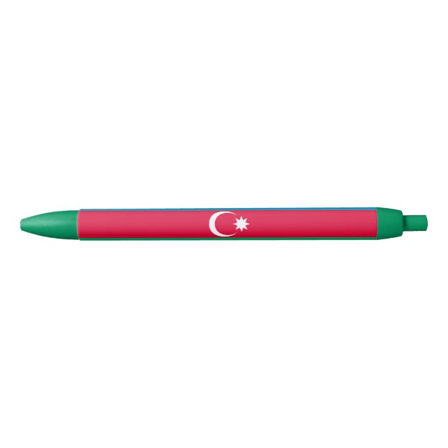 Patriotic Azerbaijan Flag Black Ink Pen (Front)