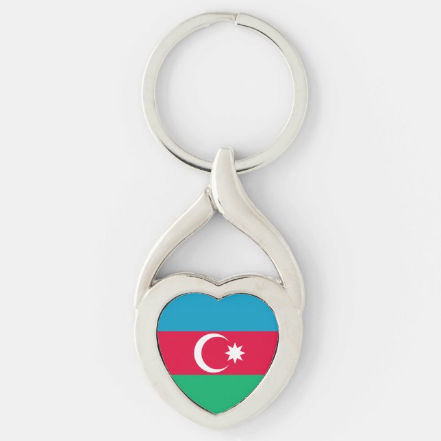 Patriotic Azerbaijan Flag Keychain (Front)
