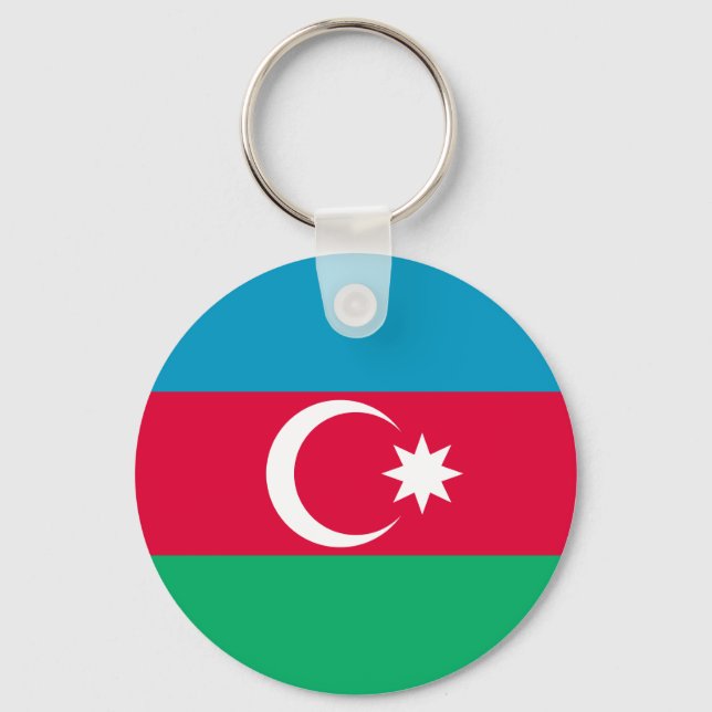 Patriotic Azerbaijan Flag Keychain (Front)