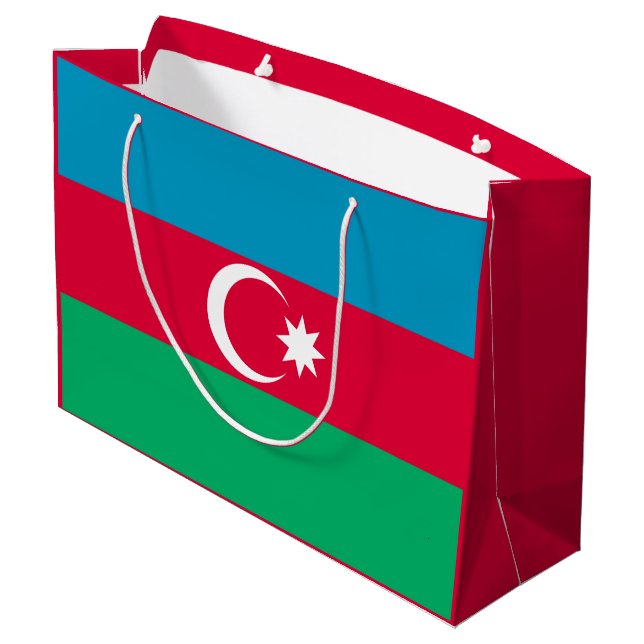 Patriotic Azerbaijan Flag Large Gift Bag (Back Angled)