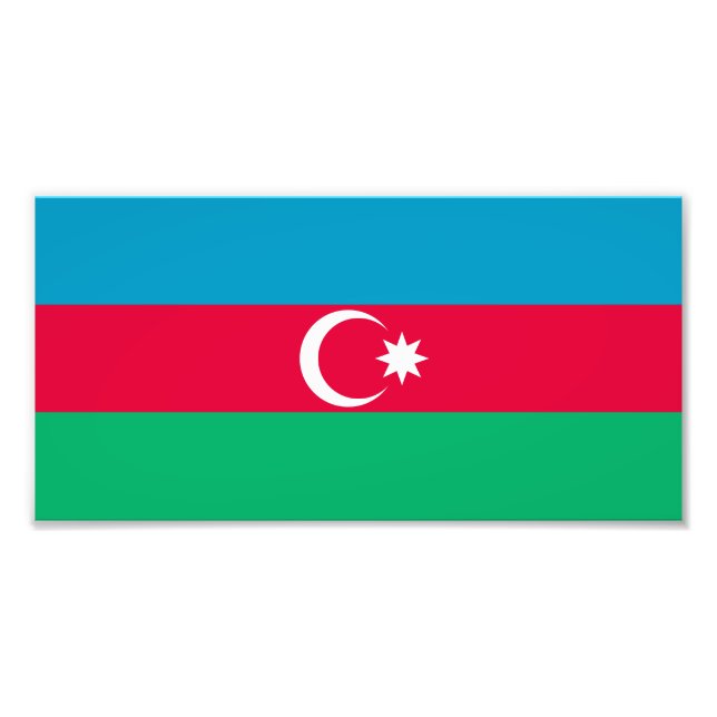 Patriotic Azerbaijan Flag Photo Print (Front)