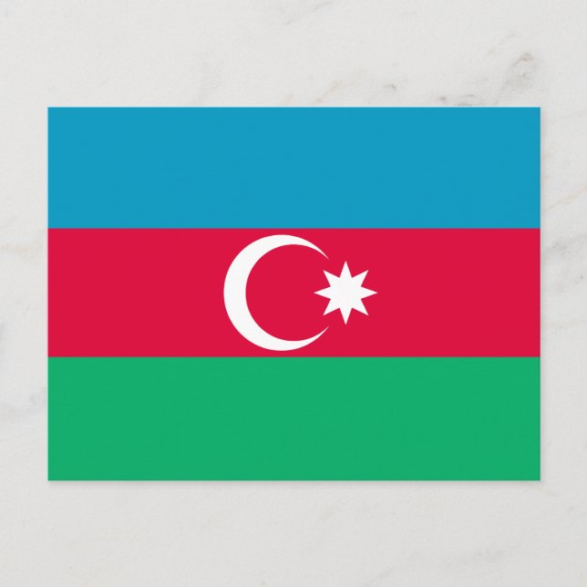 Patriotic Azerbaijan Flag Postcard (Front)