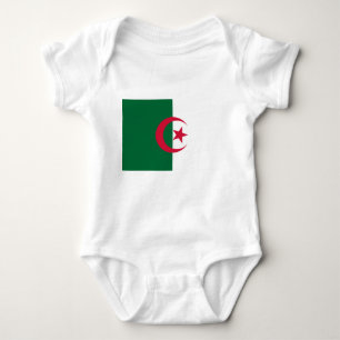 Patriotic baby bodysuit with flag Algeria