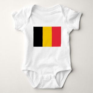 Patriotic baby bodysuit with flag Belgium