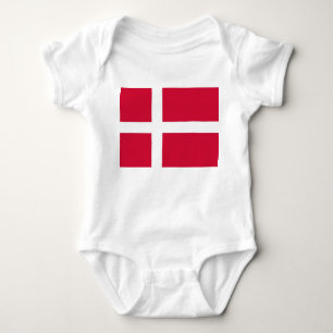 Patriotic baby bodysuit with flag Denmark