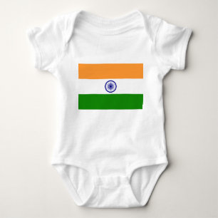 Patriotic baby bodysuit with flag India
