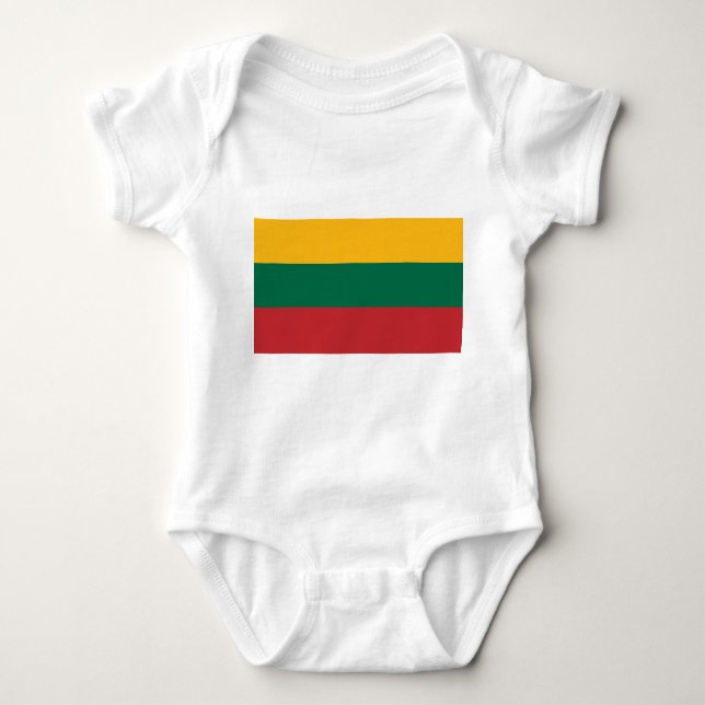 Patriotic baby bodysuit with flag Lithuania (Front)
