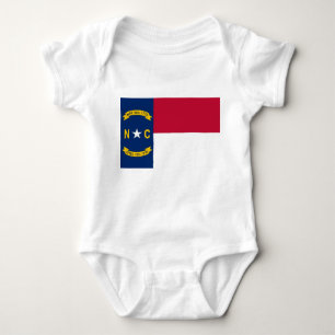 Patriotic baby bodysuit with flag North Carolina