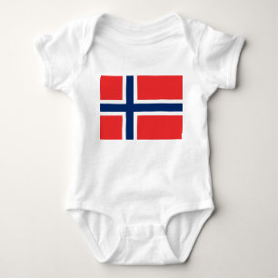 Patriotic baby bodysuit with flag Norway
