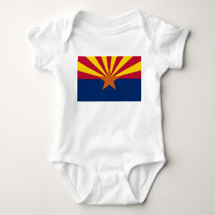 Patriotic baby bodysuit with flag of Arizona, USA