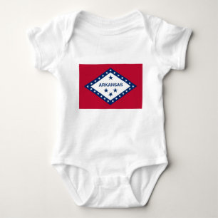 Patriotic baby bodysuit with flag of Arkansas, USA