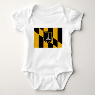 Patriotic baby bodysuit with flag of Baltimore USA