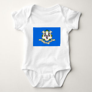 Patriotic baby bodysuit with flag of Connecticut