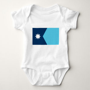 Patriotic baby bodysuit with flag of Minnesota