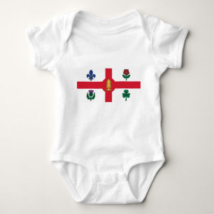 Patriotic baby bodysuit with flag of Montreal