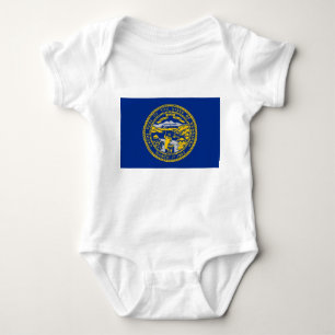 Patriotic baby bodysuit with flag of Nebraska