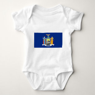 Patriotic baby bodysuit with flag of New York