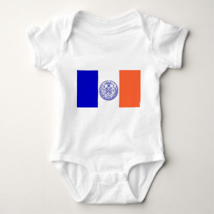 Patriotic baby bodysuit with flag of New York City