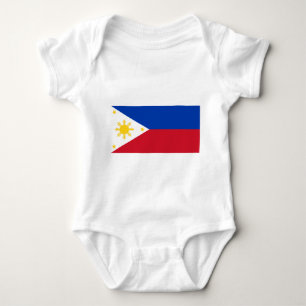 Patriotic baby bodysuit with flag of Philippines