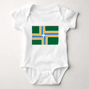 Patriotic baby bodysuit with flag of Portland USA