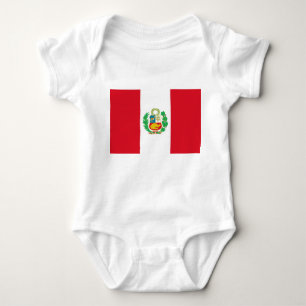 Patriotic baby bodysuit with flag Peru