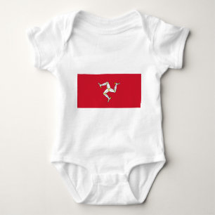 Patriotic baby bodysuit with Isle of Man flag, UK