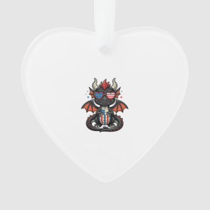 Patriotic Baby Dragon Vintage Vector Shirt Design_ Ornament