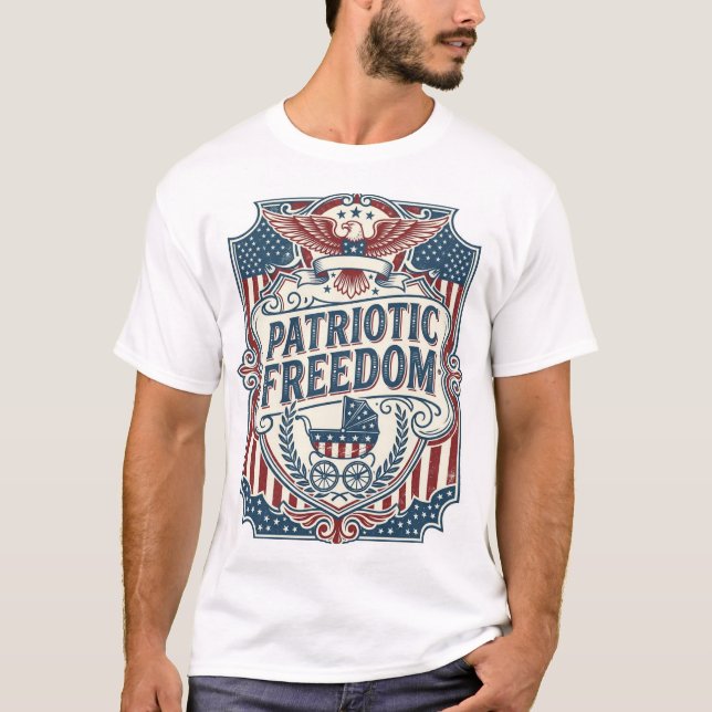 Patriotic Baby Shower Vector Graphic Tee (Front)