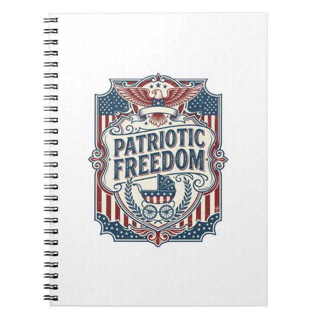 Patriotic Baby Shower Vector Graphic Tee Notebook (Front)