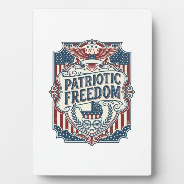Patriotic Baby Shower Vector Graphic Tee Plaque (Front)
