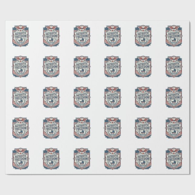 Patriotic Baby Shower Vector Graphic Tee Wrapping Paper (Flat)