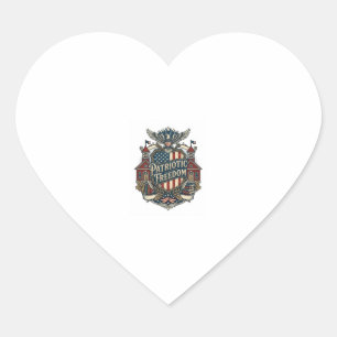 Patriotic Back to School Vector Graphic Tee Heart Sticker