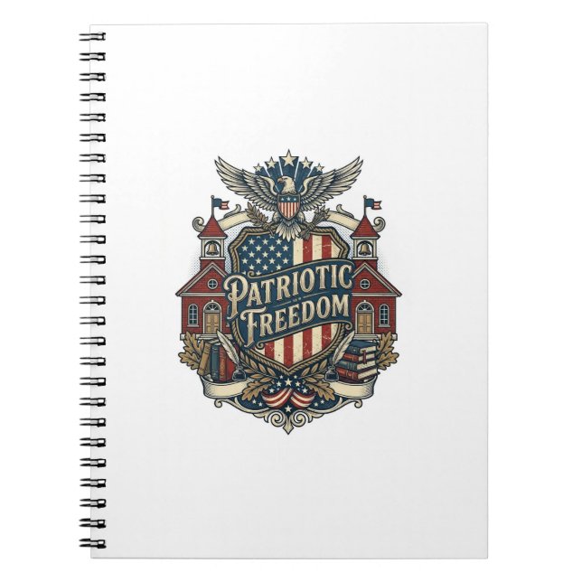 Patriotic Back to School Vector Graphic Tee Notebook (Front)