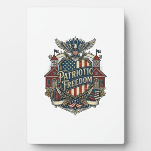 Patriotic Back to School Vector Graphic Tee Plaque