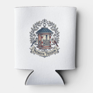 Patriotic Backyard Bird Feeder Vector Graphic Tee_ Can Cooler