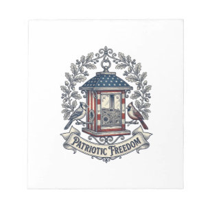 Patriotic Backyard Bird Feeder Vector Graphic Tee_ Notepad