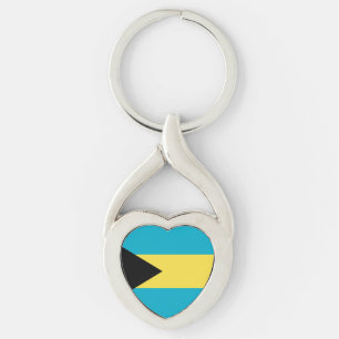 Patriotic Bahamian Flag Keychain
