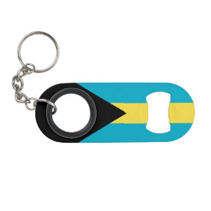 Patriotic Bahamian Flag Keychain Bottle Opener